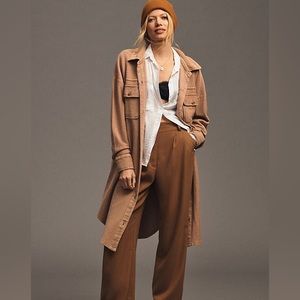 Anthropologie Pilcro Duster Shacket Beige, Size L